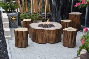 Gas Feuerstelle Manchester Set Holzoptik