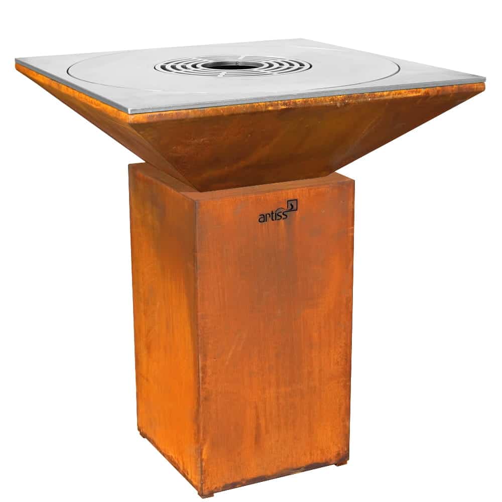 Artiss Feuerstelle G7 mit Kochplatte G8 Corten 2 - Garten und Feuer