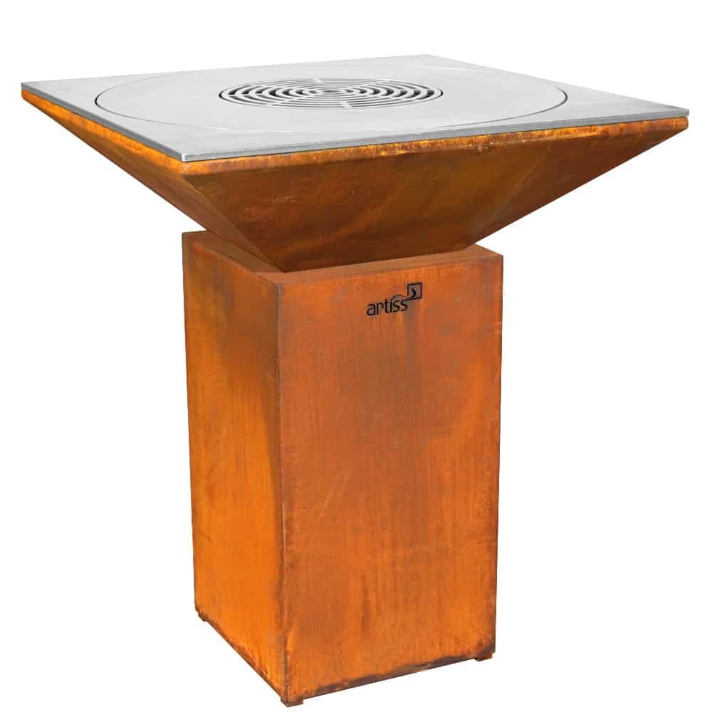 Artiss Feuerstelle G7 mit Kochplatte G8 Corten 3 - Garten und Feuer