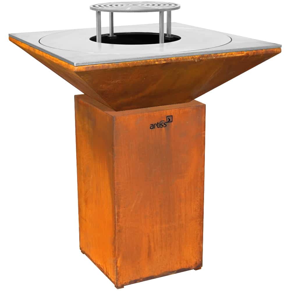 Artiss Feuerstelle G7 mit Kochplatte G8 Corten 4 - Garten und Feuer
