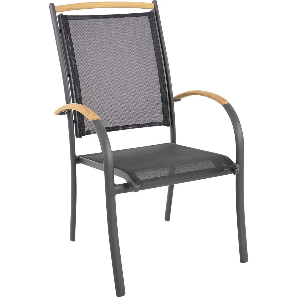 Lesli Living Stapelstuhl Monza in schwarz – Sessel & Stühle Produktbild