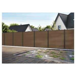 WPC-Steckzaunsystem MAX-XL in teak