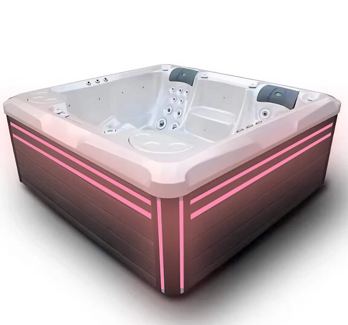 Whirlpool Outdoor Aussenwhirlpool Hot Tub Spa Pool weiss hellgrau 2 - Garten und Feuer