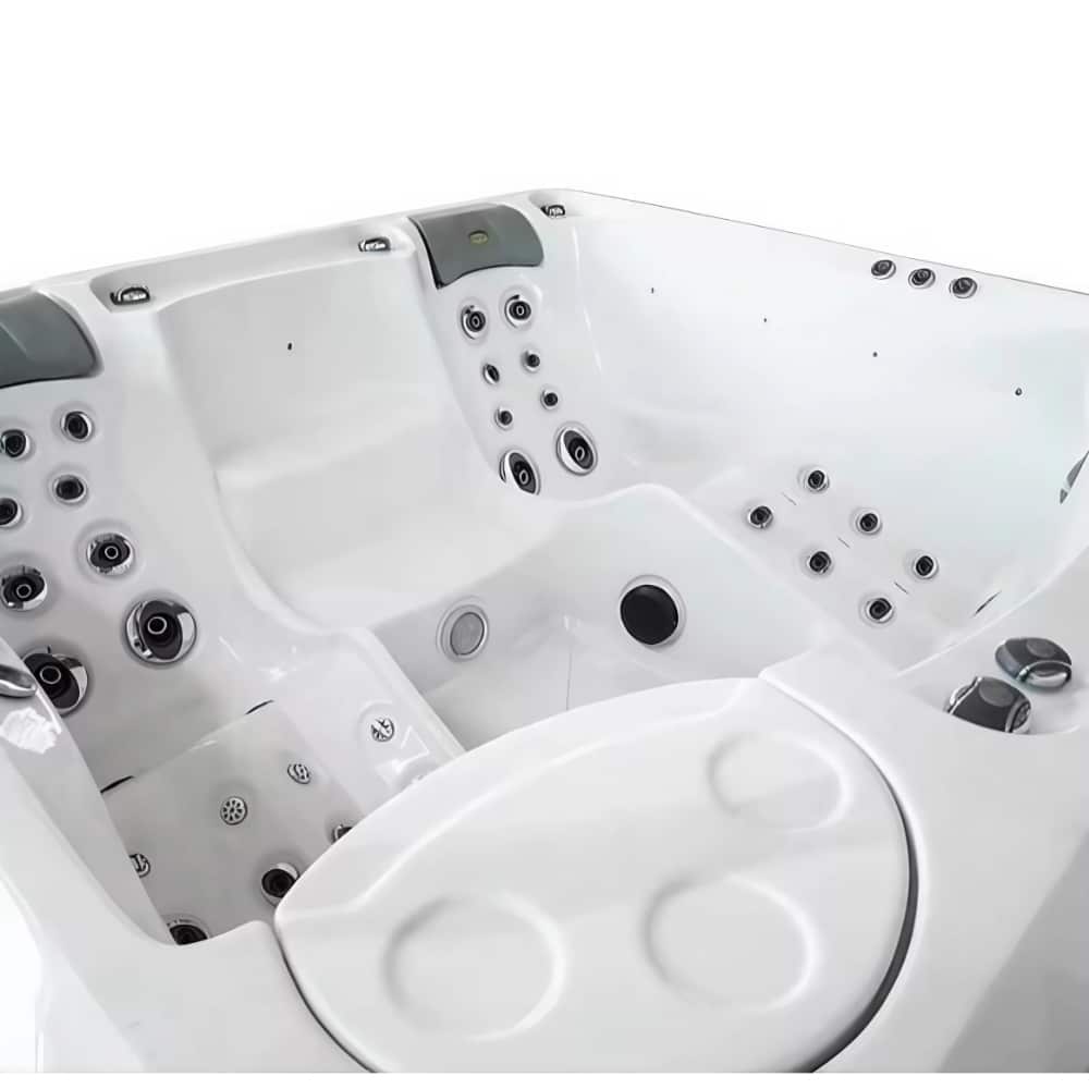 Whirlpool Outdoor Aussenwhirlpool Hot Tub Spa Pool weiss hellgrau 5 - Garten und Feuer