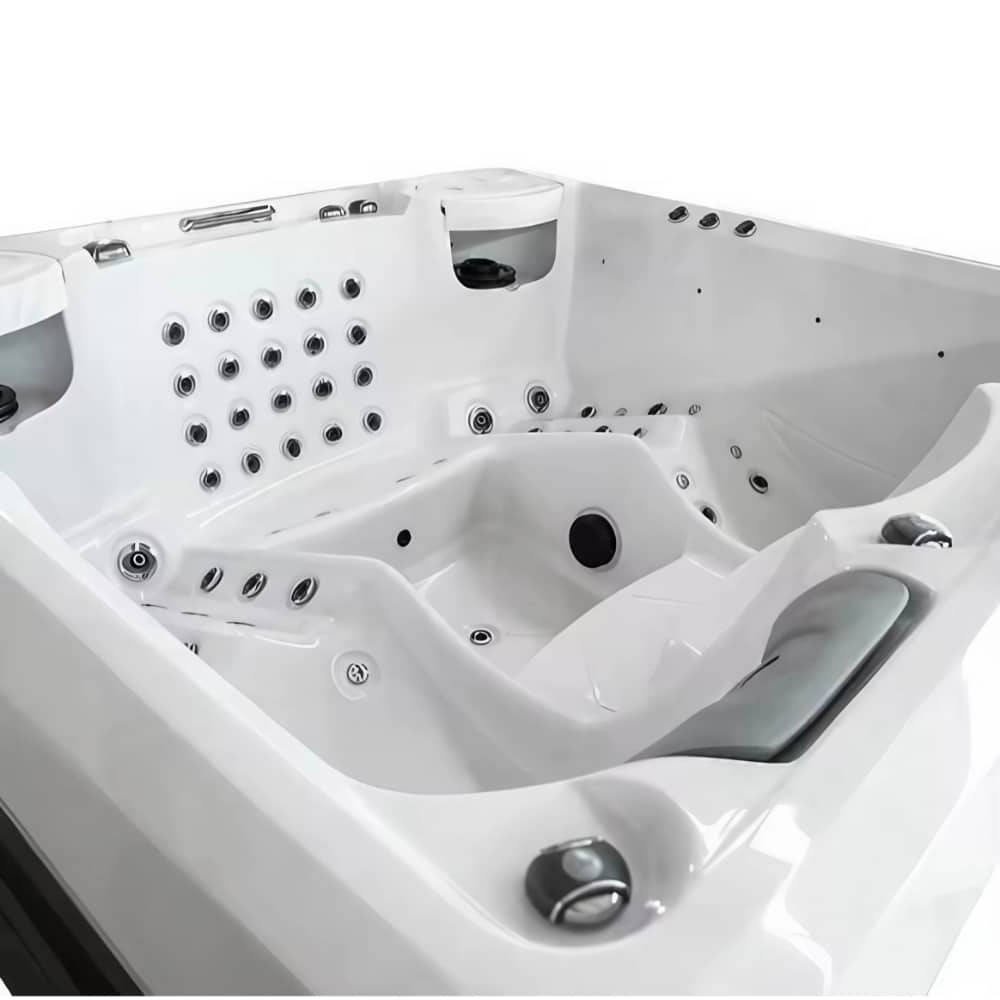 Whirlpool Outdoor Aussenwhirlpool Hot Tub Spa Pool weiss hellgrau 6 - Garten und Feuer