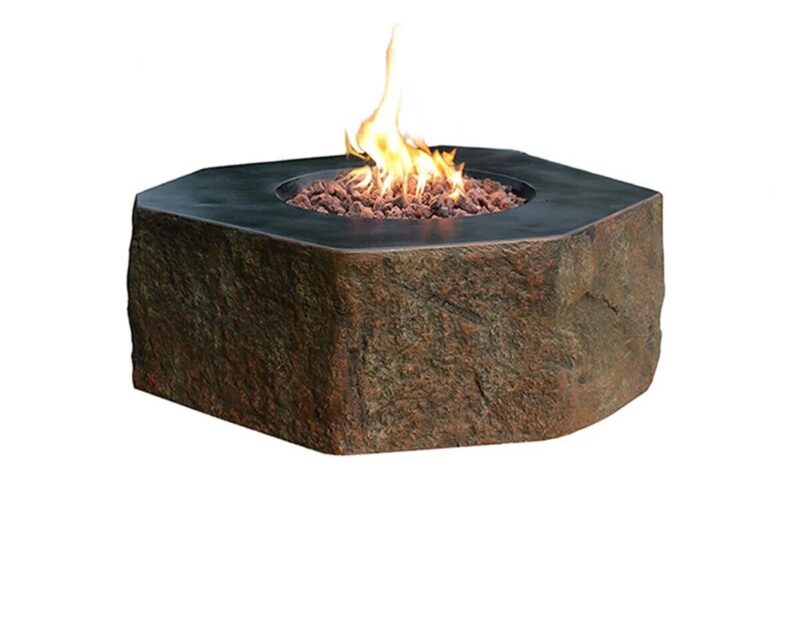 Elementi Gasfeuerstelle Dukono in Basalt-Optik aus Faserbeton