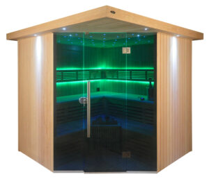 Gartensauna mit Eco-Kombiofen im Top-Design 2500mm x 2500mm