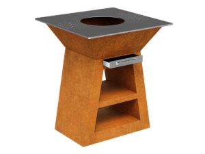 Gartenküche mit Grillplatte aus Cortenstahl