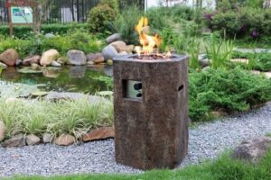 Elementi Gasfeuerstelle Tambora in Basalt-Optik aus Faserbeton
