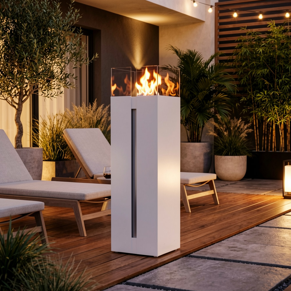 Kratki Bioethanol-Kamin Romeo Square in weiß oder schwarz