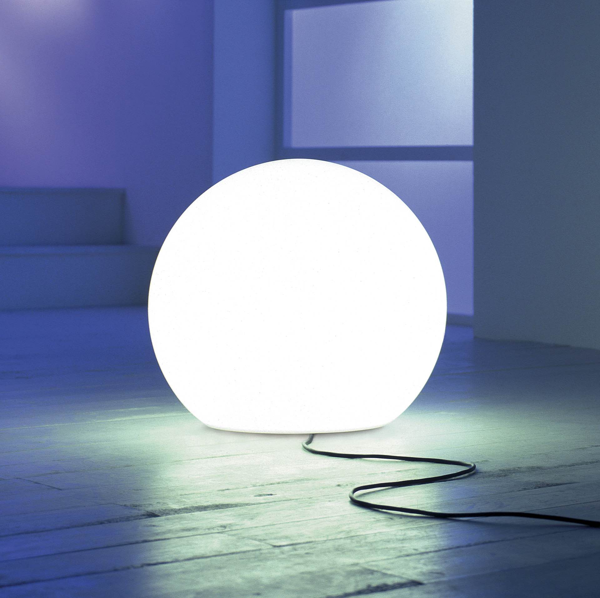 Moonlight Vollkugel weiß mit flex. Sockel und Kabel in versch. Größen – Bild 2